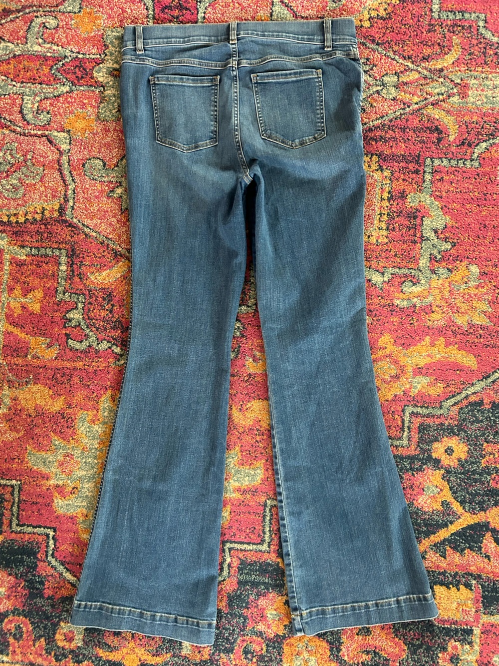 SPANX | Women’s Medium Blue Denim Pull On Flare Leg Shapewear Jeans Size XL - Picture 6 of 15
